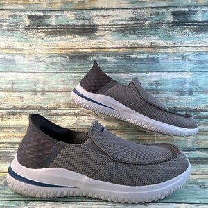 Skechers Delson Slip In Hands Free Sneakers Mens 13 Gray Slip On Comfort Shoes